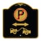 Signmission No Parking-Tow Away Zone W/ Graphic, Black & Gold Aluminum Sign, 18" x 18", BG-1818-23793 A-DES-BG-1818-23793 - alternate 1